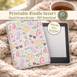 Daddys Girl Digital Kindle Insert, Printable ereader decor, Kindle Scribe, paperwhite, Colorsoft, Basic, Oasis Sizes included. PDF Download