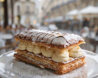 Meilleure recette de mille-feuille traditionnel facile à télécharger : couches feuilletées et crème pâtissière à la vanille
