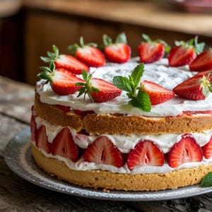 Strawberry Cake Recipe: Easy Vanilla Sponge (Digital Download)