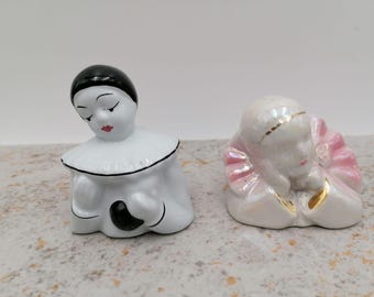 Vintage porcelain Pierrot, Figure Pierrot. Home decor.
