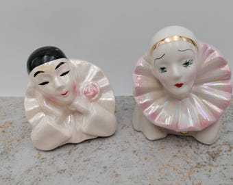 Vintage Pierrot, Figurine Pierrot, Decoration figures Pierrot.