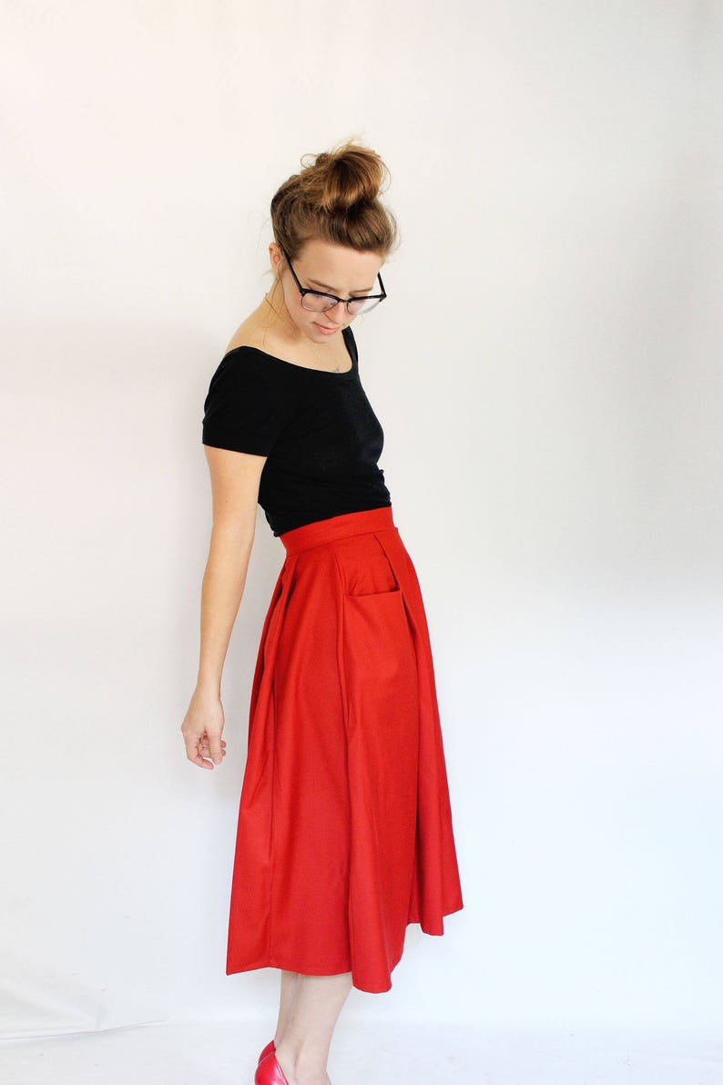 Patti Pocket Skirt PDF Sewing Pattern for Petite Women Holiday Pleated