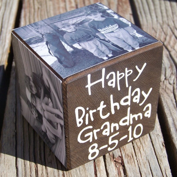 Personalized PHOTO CUBES - Cedar, Old Barn Posts (with red still on them), Pine or Juniper....with or without LETTERING