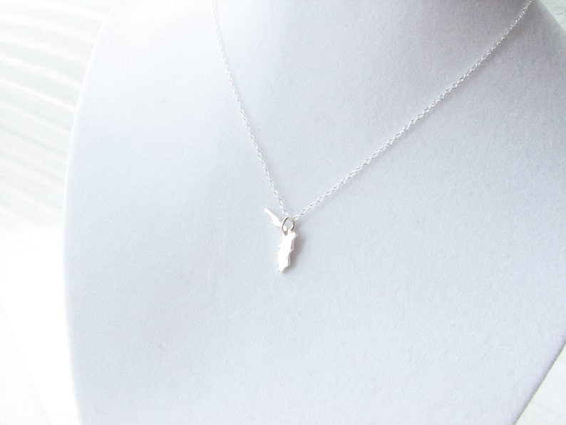 Personalized Tiny State Charm Necklace Sterling Silver Custom Etsy