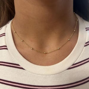 Beaded Necklace, Sterling Silver Necklace , Minimalist Jewelry, Choker, Gold Plated Necklace, Silver Chain, Dainty Necklace, Gift For Her