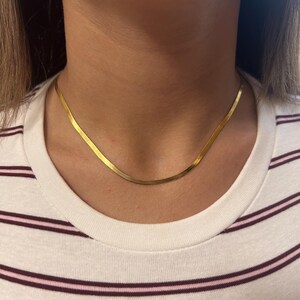 Herringbone Necklace, Sterling Silver Necklace, Choker, Stacking Necklace, Minimalist Jewelry, Silver Chain, Gift For Her