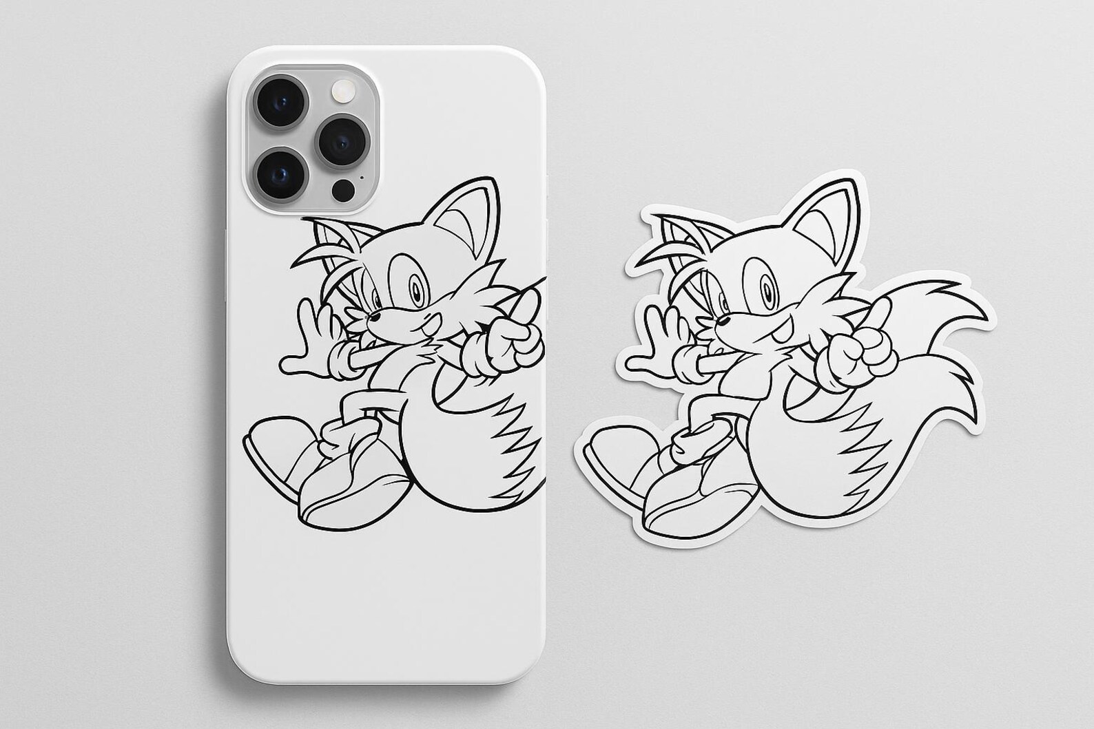 Tails SVG PNG | Sonic Character Cut File | Cute Tails Outline for ...