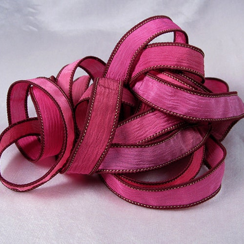 42 Hand Dyed Silk Ribbons Crinkle Hand Painted Silk Jewelry Etsy