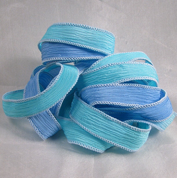 42 Silk Ribbon Silk Wrist Wrap Hand Dyed Silk Ribbon Hand Etsy