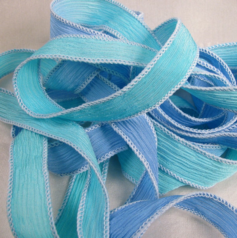 42 Silk Ribbon Silk Wrist Wrap Hand Dyed Silk Ribbon Hand Etsy
