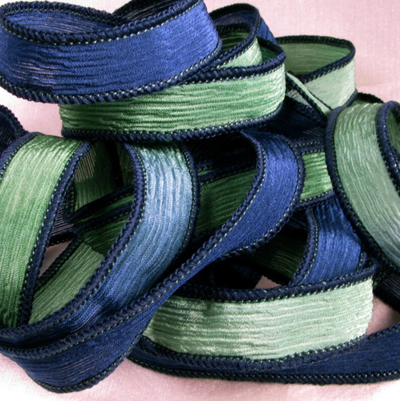 Hand Dyed Silk Ribbon Silk Wrist Wrap Hand Painted Silk Etsy