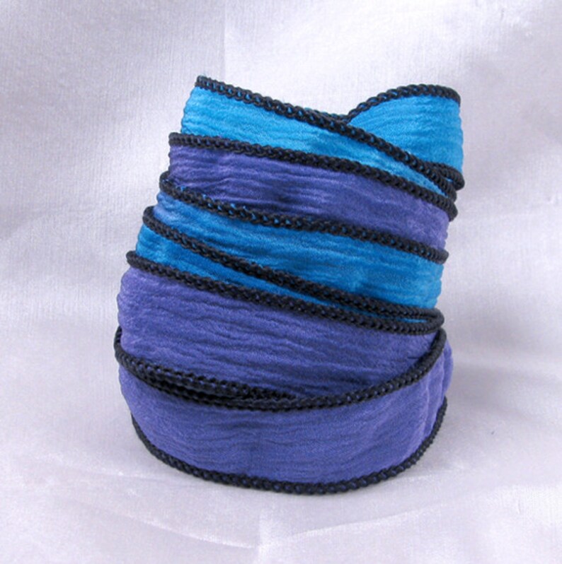 42 Silk Wrist Wrap Hand Dyed Silk Ribbon Hand Painted Silk Etsy