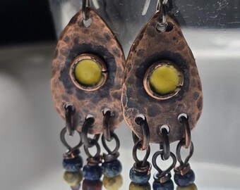 Tuscan Sun - Rustic Hammered Copper Earrings