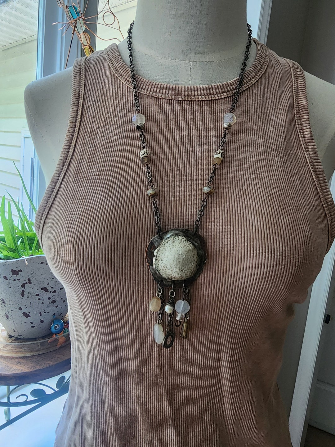 Lost Treasure Found Sea Shell Soldered Necklace/rustic Charmed Shell ...