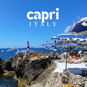 Capri Italy Wall Art Print, Coastal Landscape Digital Download, Mediterranean Travel Photo, Amalfi Coast Printable Decor