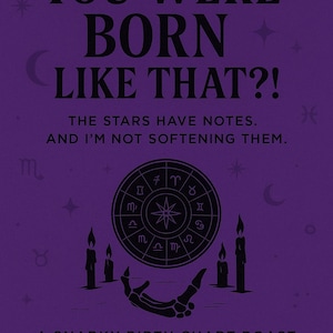 Personalisierte Geburtskarte Snarky Astrologie PDF + Optionale Sigil, Zauber, Portrait & Kompatibilitäts Add-Ons