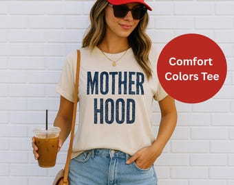 Mutterschaft Shirt Komfort Farben Grafik T-Shirt, Mama Leben Shirt, süßes grafisches T-Shirt, Muttertag Geschenkidee, Geschenke für Mama, Komfort Farben T-Shirt