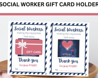 Cartão de Assistente Social para Imprimir Nota de Agradecimento Digital Download Presente de Agradecimento Instantâneo Trabalho Reconhecimento Profissional Equipe Impressão Trabalhador