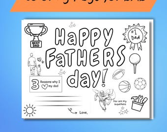 Atividade para o Dia dos Pais, Agradecimento ao Pai, Imprimível para a Sala de Aula, Lembrança para o Dia dos Pais, Atividade de Artesanato para o Pai, Página para Desenho Infantil