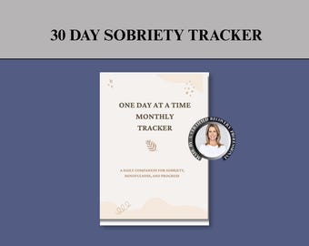 Diário de Sobriedade Rastreador de Bem-Estar para Imprimir em PDF para Download Caderno de Recuperação Modelo de Diário de Reflexão Diária Rastreamento de Gratidão Emocional