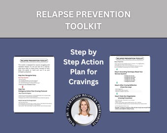 Kit de Recuperação de Dependência Química Digital Download Planilha de Prevenção de Recaídas Plano de Ação para Planejamento de Sobriedade Guia de Gerenciamento de Desejos