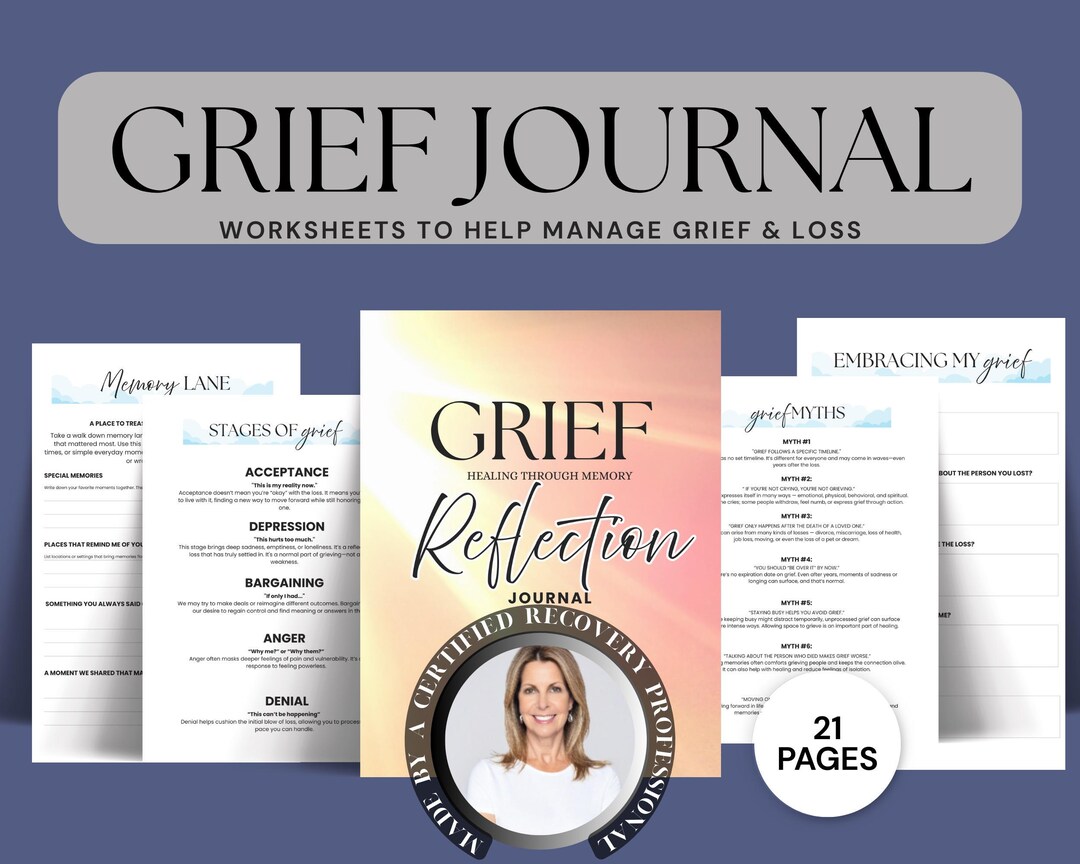 Grief Healing Journal Writing Prompts Guided Workbook Loss Coping ...
