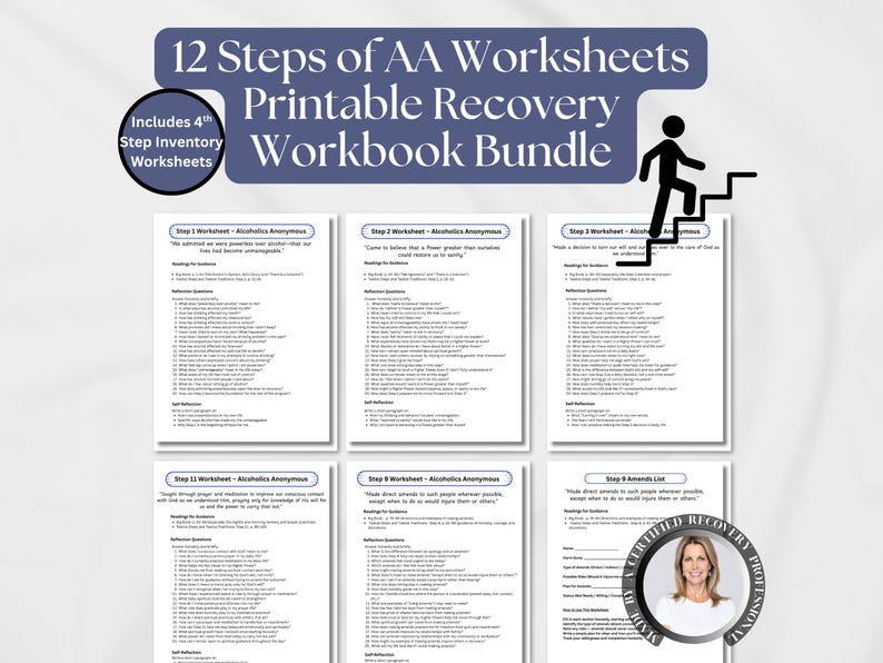 12 Step Worksheets, Addiction Recovery, Self Help, Recovery Journal - Etsy