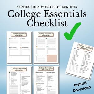 College Packing List Template, Dorm Room Essentials, College Shopping Checklist, College Essentials, Dorm Packing List Printable