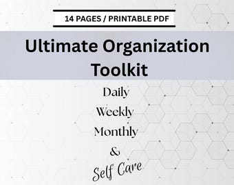 Planejador Diário, Semanal e Mensal sem Data, Rastreador de Hábitos em PDF, Modelo de Orçamento, Planejador de Dia de Trabalho, Organizador de Refeições, Página de Diário de Gratidão
