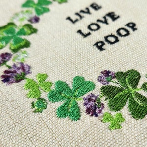 Live, Love, Poop Embroidery Hoop, Bathroom Embroidery, Funny Bathroom Art, Poop art, Bathroom Art, Funny Bathroom Sign, Bathroom Embroidery image 3