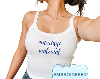 Embroidered Bride Tank Top: Personalized Bella+Canvas Bridal Party Shirt