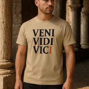 Veni Vidi Vici T-Shirt – Bold Roman Empire Quote Tee | Caesar Latin Shirt