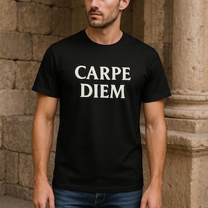 Carpe Diem T-Shirt – Minimalist Roman Empire Shirt | Latin Phrase Shirt | Stoic Philosophy Tee