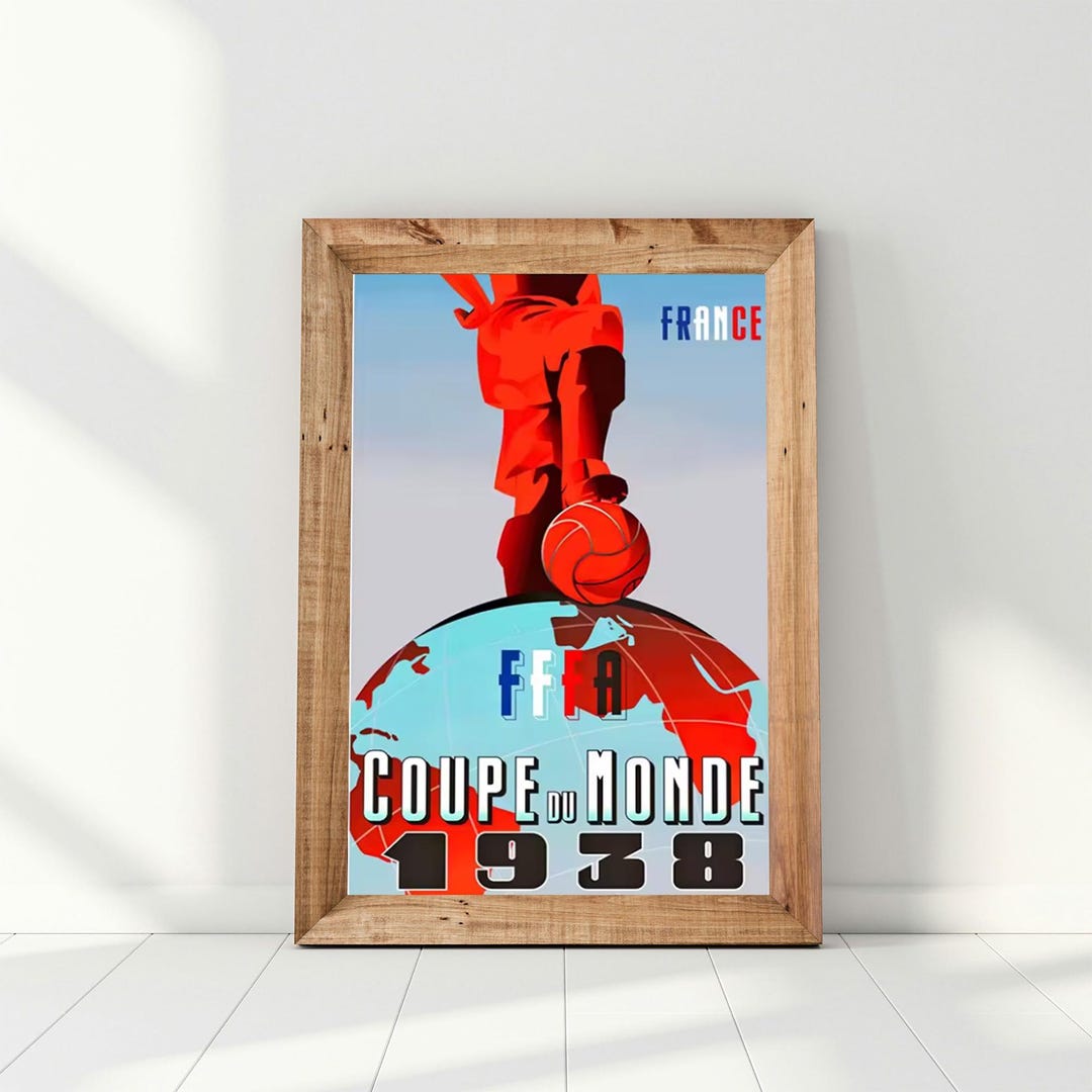 Vintage World Cup Poster 1938 France - Retro Football Wall Art, Soccer ...