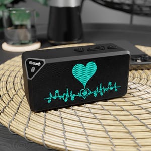 Heartbeat Bluetooth Speaker, Portable Wireless Sound System, Music Lover Gift, Party Speaker, Unique Home Decor