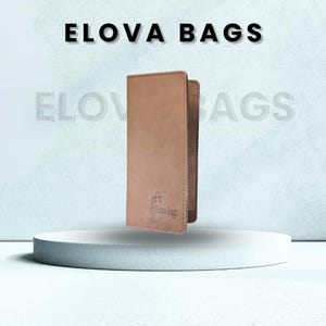Hellbraune Clutch aus Rindsleder, minimalistische Geldbörse für Männer und Frauen, Elova Bags.
