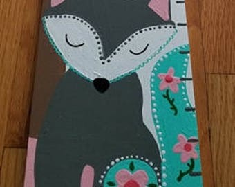 Growth Chart Wooden Growth Chart Ruler Height Chart Fox Owl Animal Theme Nursery Wall Art Bedroom Decor Personalized Chart Free Shipping