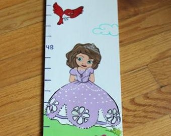 Growth Chart Wooden Growth Chart Ruler Height Chart Princess Animal Theme Nursery Wall Art Bedroom Decor Personalized Chart Free Shipping