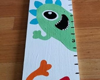 Growth Chart Wooden Growth Chart Ruler Height Chart Monsters Theme Nursery Wall Art Bedroom Decor Personalized Chart Free Shipping