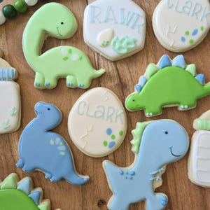 Handgemachte Dinosaurier-Zucker-Dekos Für Kuchen – 6 Stück, Essbar, Vegetarisch & Ohne Weizen/Milch