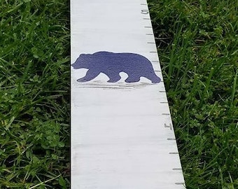 Growth Chart Wooden Growth Chart Ruler Height Chart Bear Animal Theme Nursery Wall Art Bedroom Decor Personalized Chart Free Shipping