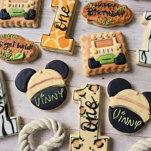 Let’s Get Wild Birthday Cookies | Safari Jungle Party Favors | Wild One Sugar Cookies | Animal Theme Custom Cookie Set