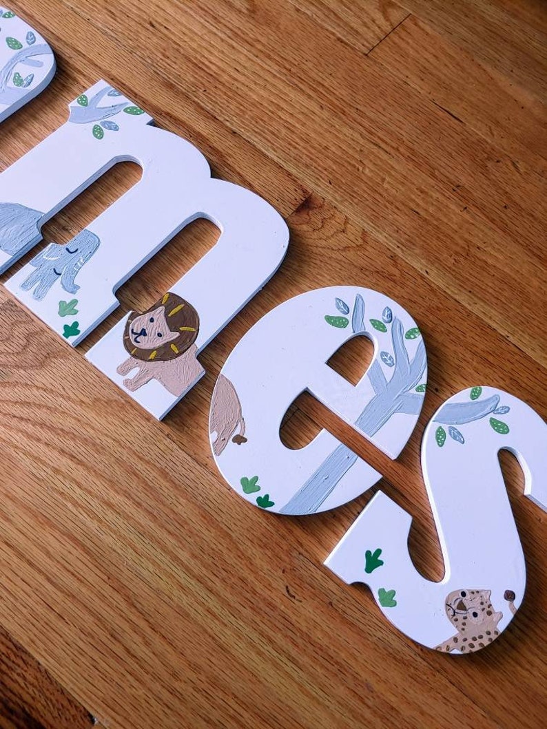 Custom Nursery Letters Wooden Wall Hanging Letters Baby Etsy
