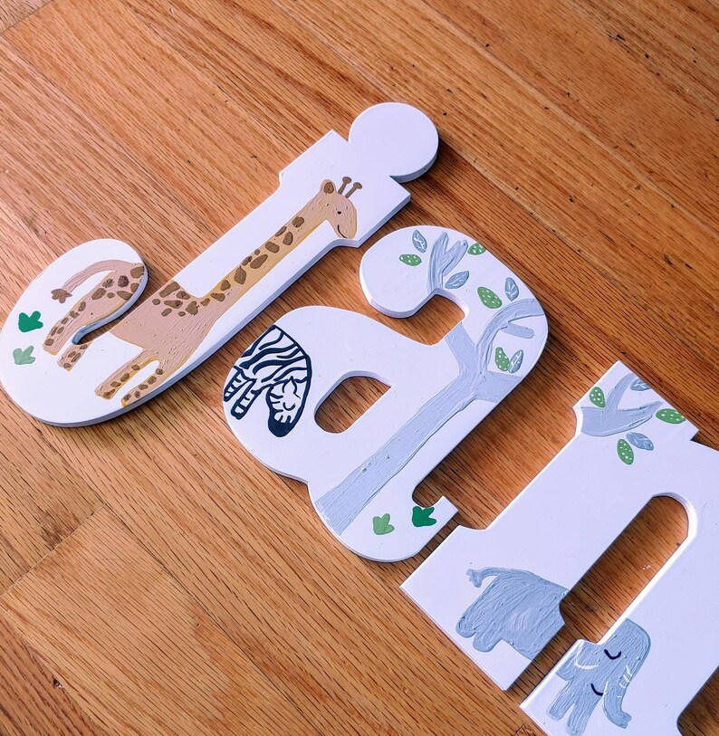 Custom Nursery Letters Wooden Wall Hanging Letters Baby Etsy