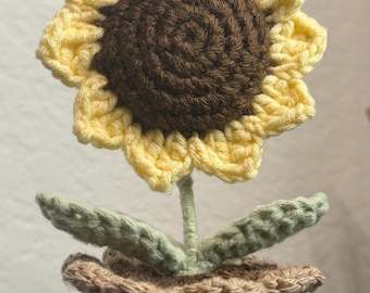 Handmade crochet Sunflower Plush| Nursery Decor| Small floral gift