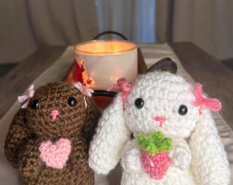 Mini Crochet Bunny plus | Handmade Easter Basket Stuffer| nursery decor| custom bunny plush toy