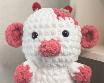 crochet strawberry cow plush| handmade amigurumi toy| stuffed animal