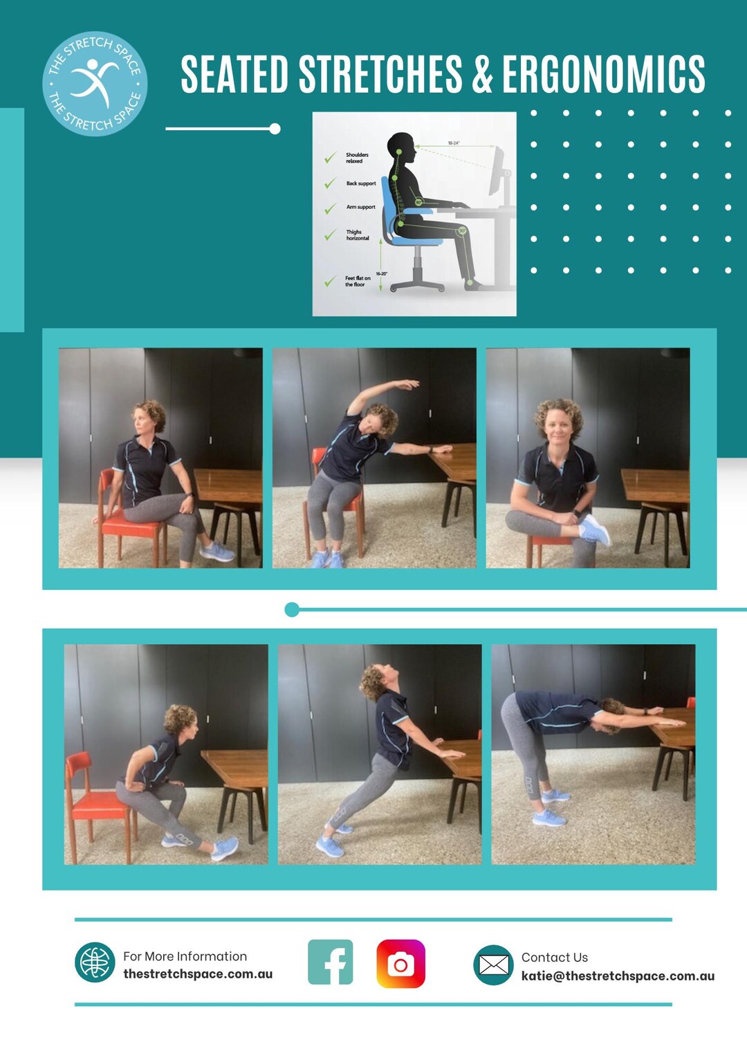 Stretch At Work Seated Stretches, Desk Stretches, Stretches at Work, Ergonomics - Etsy