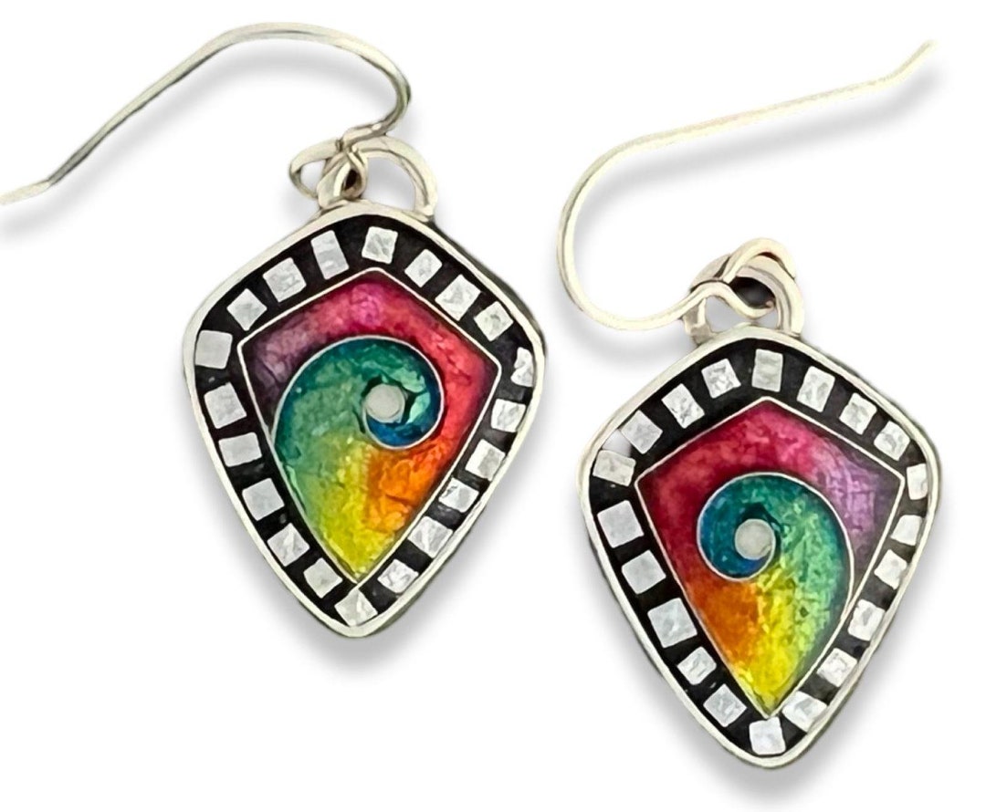 Ricky Frank Keyboard Spiral Kite Shape Earrings. - Etsy