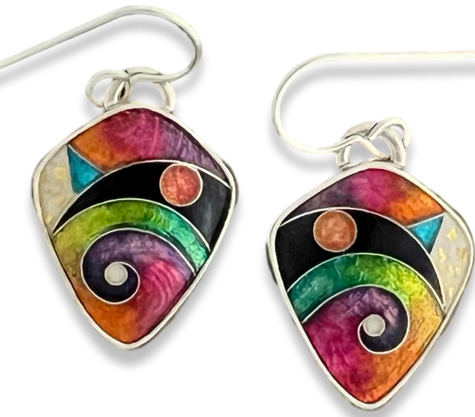 Ricky Frank Cloisonné Enamel Kite Shaped galaxy Earrings. - Etsy
